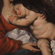 Large 17th-century Flemish painting, Rest on the Flight into Egypt