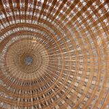 Suspension boule en paille de rotin