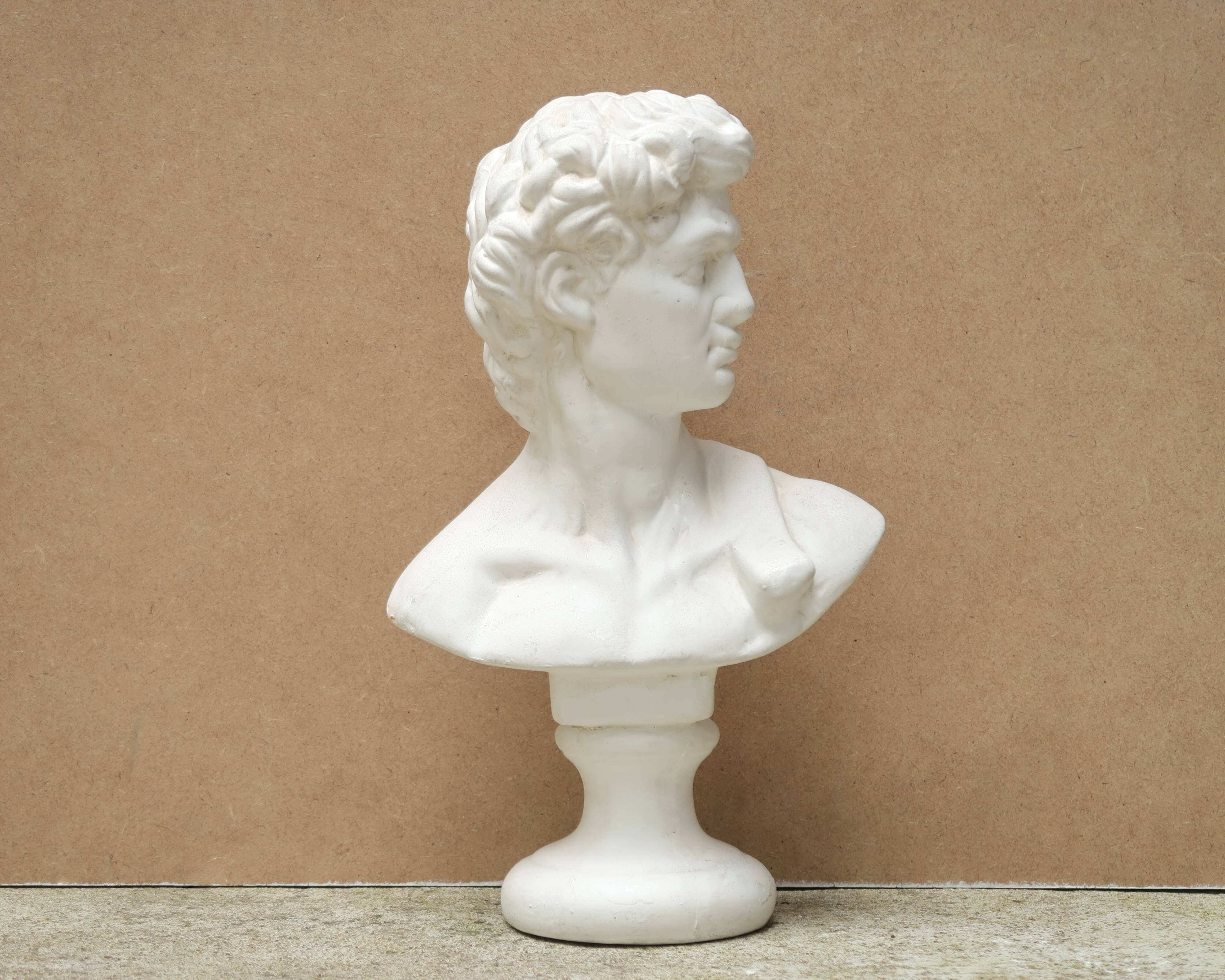 Plaster bust of a man: David, 1980s