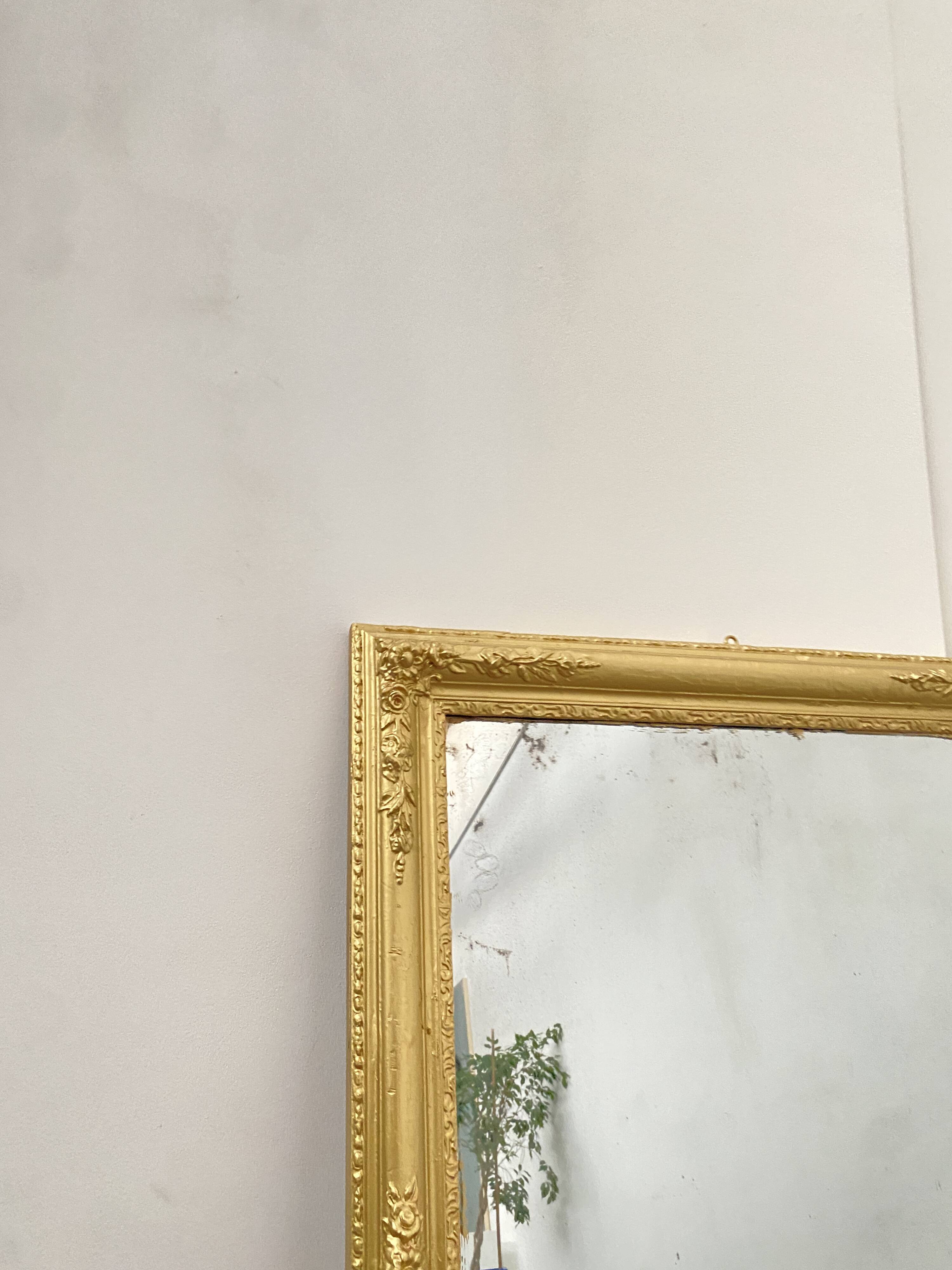 Wooden Stucco and Gilded Mirror, Height 115cm, 19th Century, France