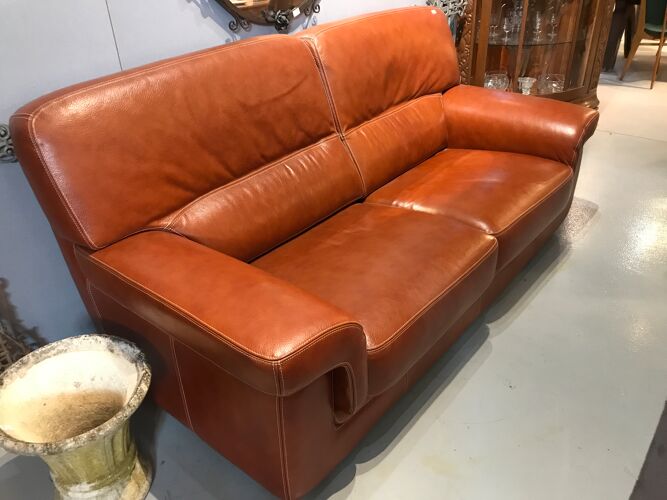 Sofa in brown leather roche bobois