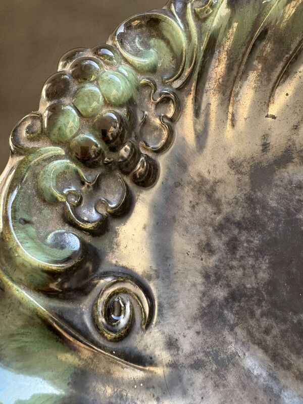 Coupe Art nouveau en céramique ancienne – décor raisin