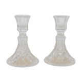 Pair of crystal candle holders