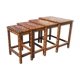Series of 4 wooden trundle tables with mother-of-pearl inlays, Orient XXth