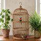 Large bamboo and rattan birdcage from the 1970s.