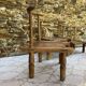 Ancient Baoulé African chairs in carved wood, Wabi-Sabi.