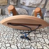 Vintage double wood and brushed metal applique