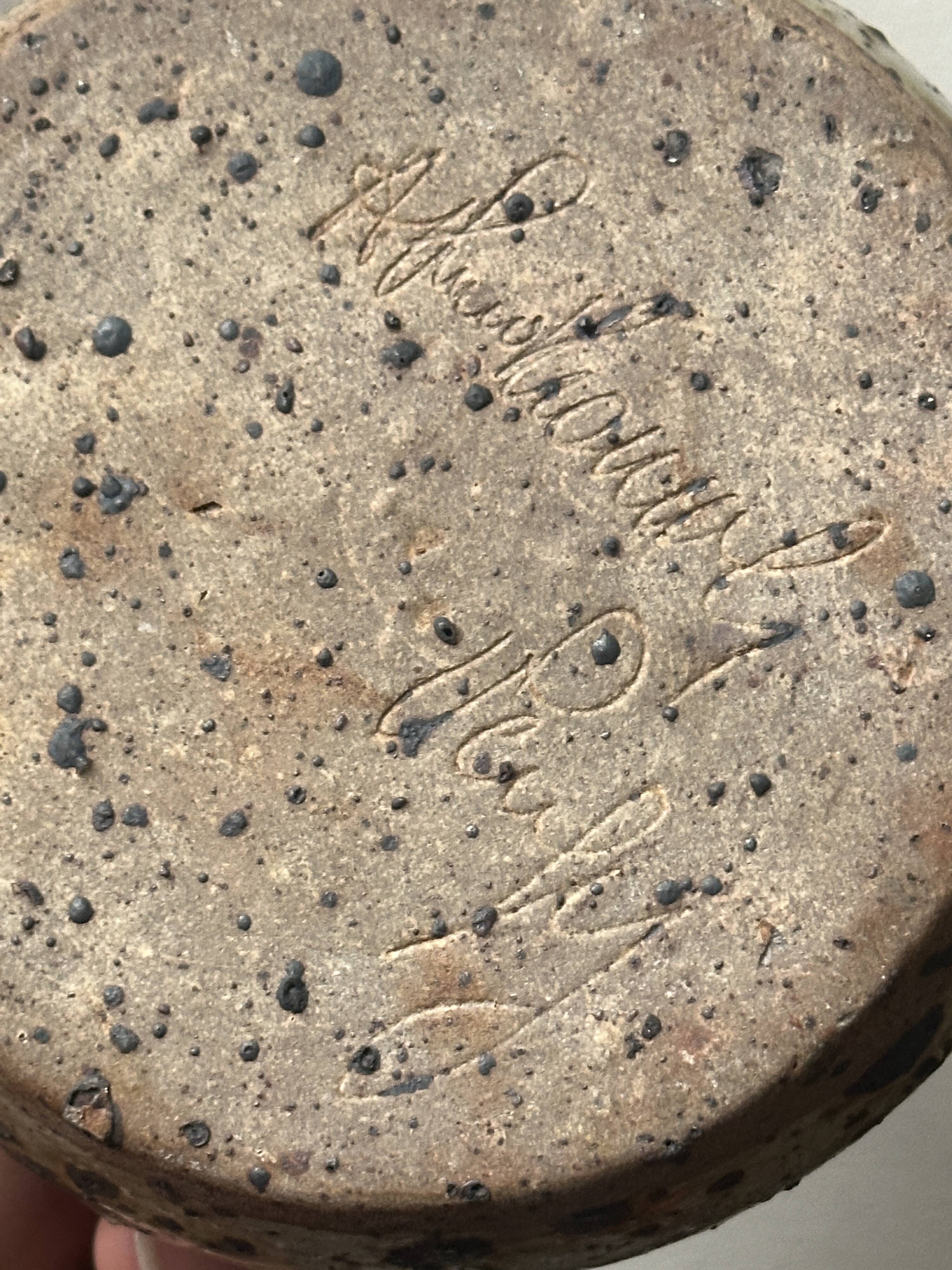 Vintage pyrite stoneware ceramic vase design from the 60s