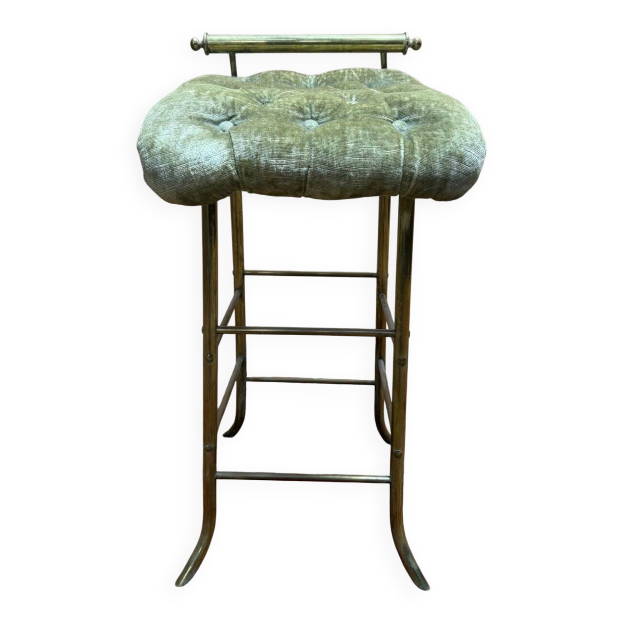 1960s Designer Musician's Stool in Brass