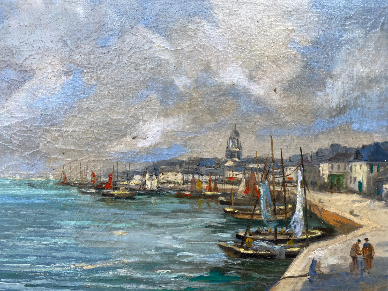 Port landscape signed late 19th century early 20th century