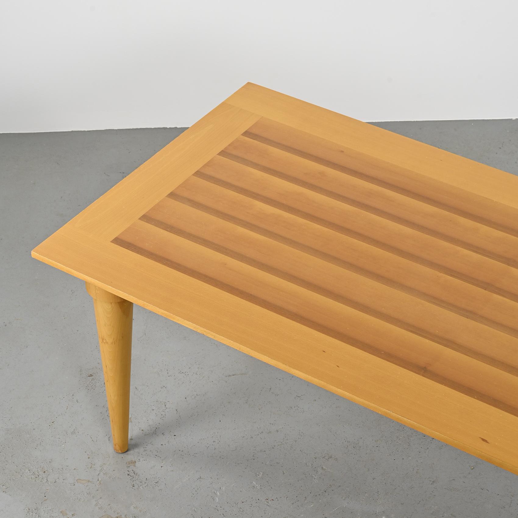 Table à manger en hêtre massif, Driade vers 1980