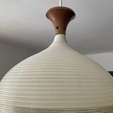 Rotaflex pendant light in Rhodoid and teak from the 1960s