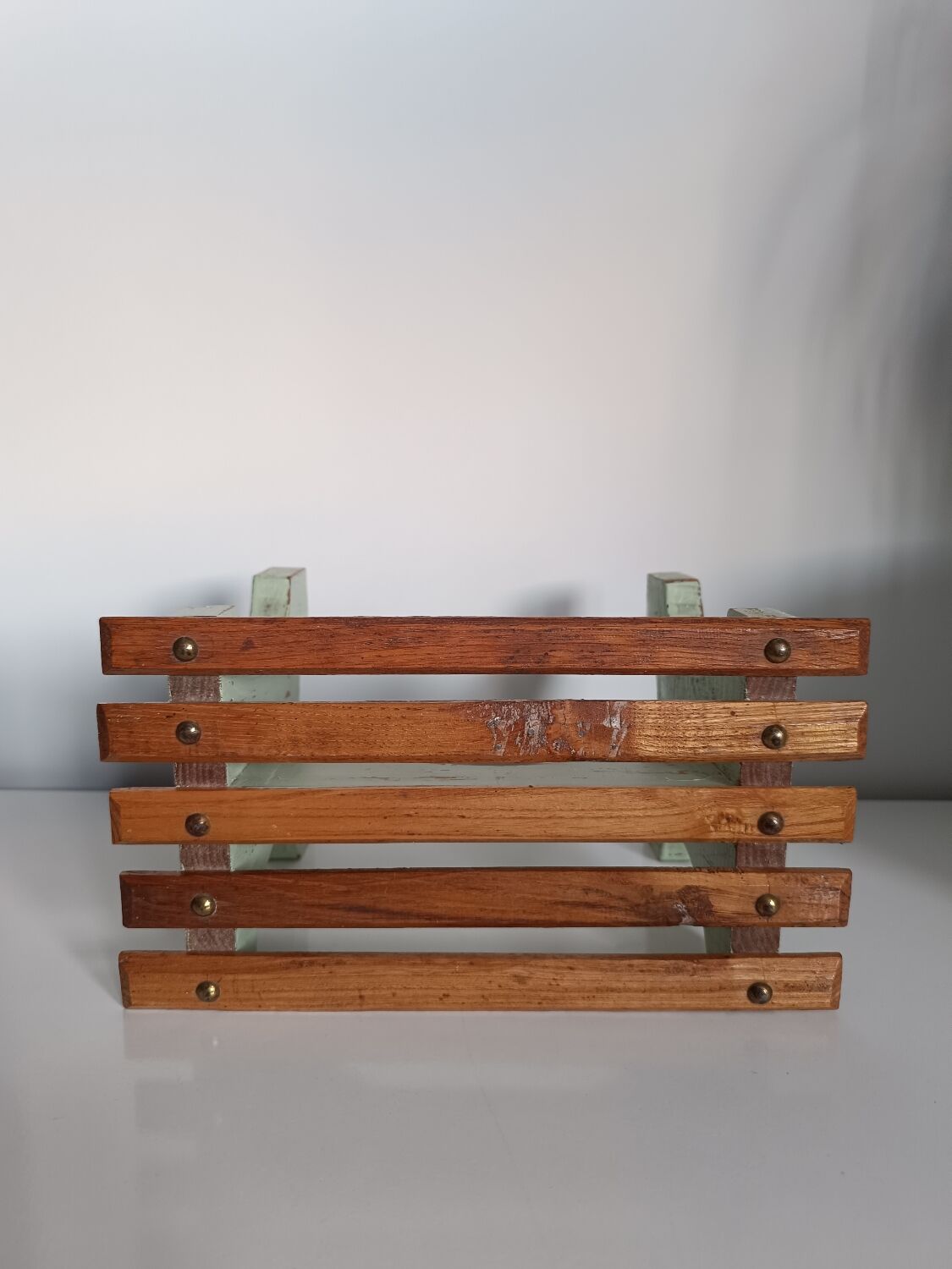 Small bench footrest in vintage solid wood