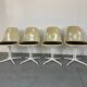 4 La Fonda fiberglass steel dining Chairs by Eames for Herman Miller