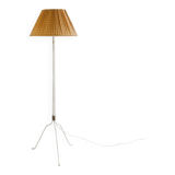 Finnish Mid Century Metal Floor Lamp in Rattan by Lisa Johansson-Papé, 1940