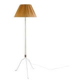 Finnish Mid Century Metal Floor Lamp in Rattan by Lisa Johansson-Papé, 1940