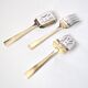 Set of 3 modernist 1950s dessert cutlery in silver by RENEKA.