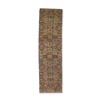 Brown turkish runner rug, 305x84cm