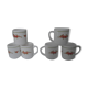 6 mugs small red roses arcopal france