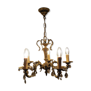 lustre bronze et à pampilles