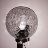 Pair of wall lamps 70 Italy chrome and pressed molded glass