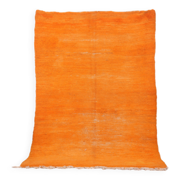 Tapis marocain vintage orange 174 x 255 cm - Tapis en laine berbère - Tapis fait main