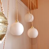 Walking lamp, white globe