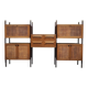 Rare Italian midcentury design modular teak webbing wall unit cabinet