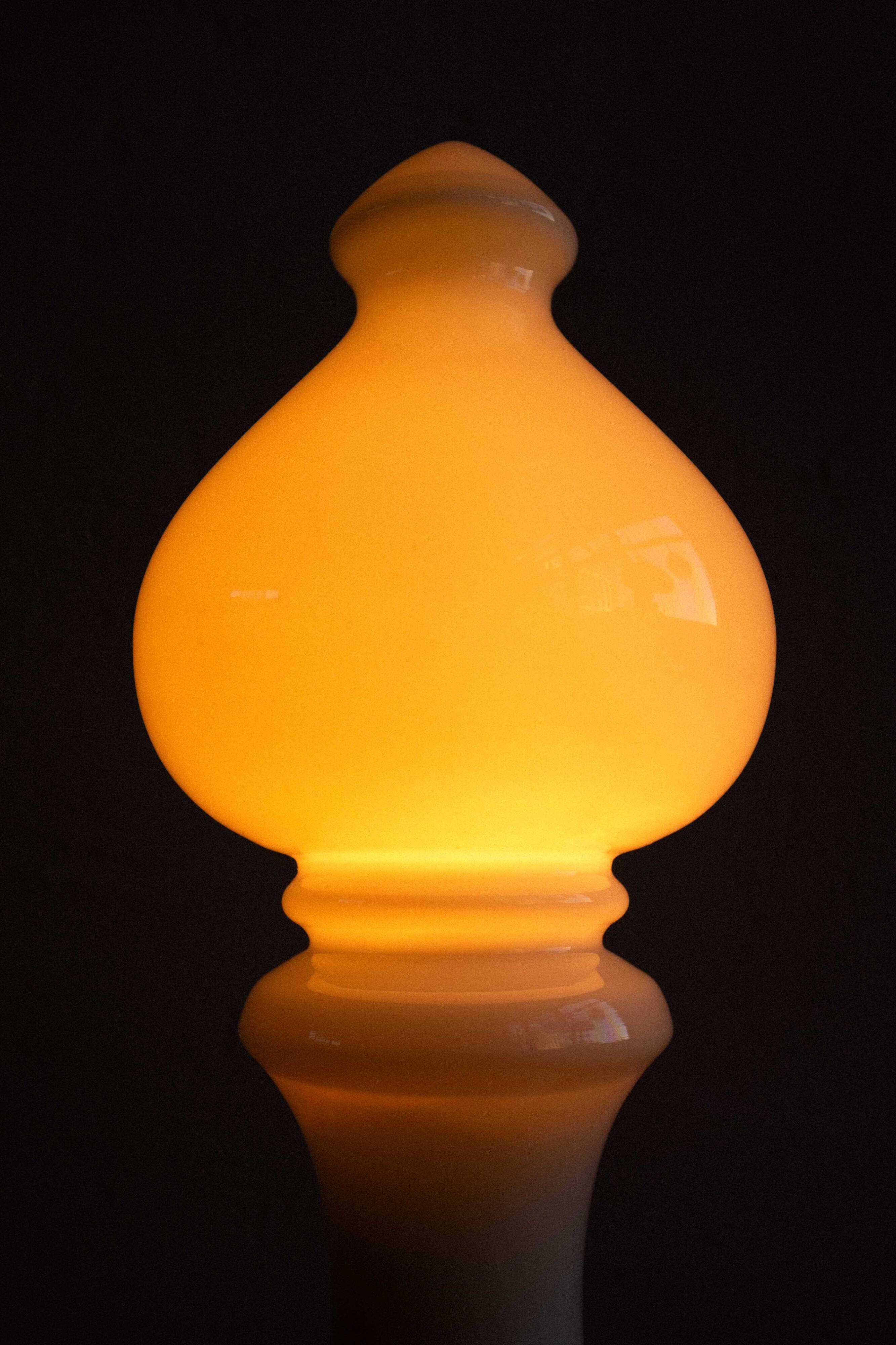 Vintage Czechoslovak Bishop Glass Lamp by Ivan Jakeš, 1970s