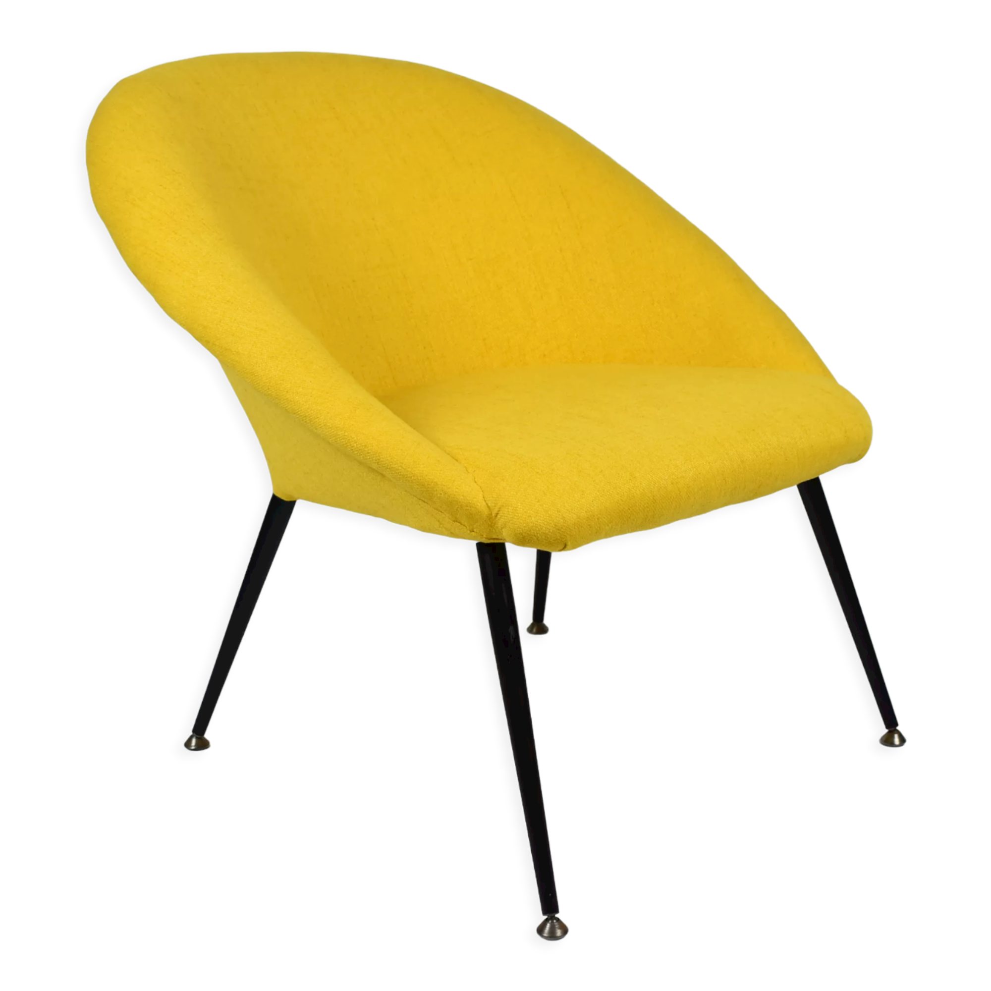 Original vintage armchair Olympia, 1960s, restored, yellow fabric