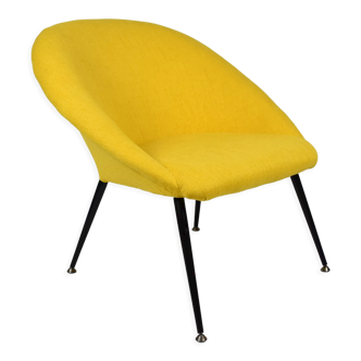 Original vintage armchair Olympia, 1960s, restored, yellow fabric