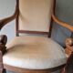 Fauteuil en acajou et placage d'acajou d'époque Restauration, vers 1820