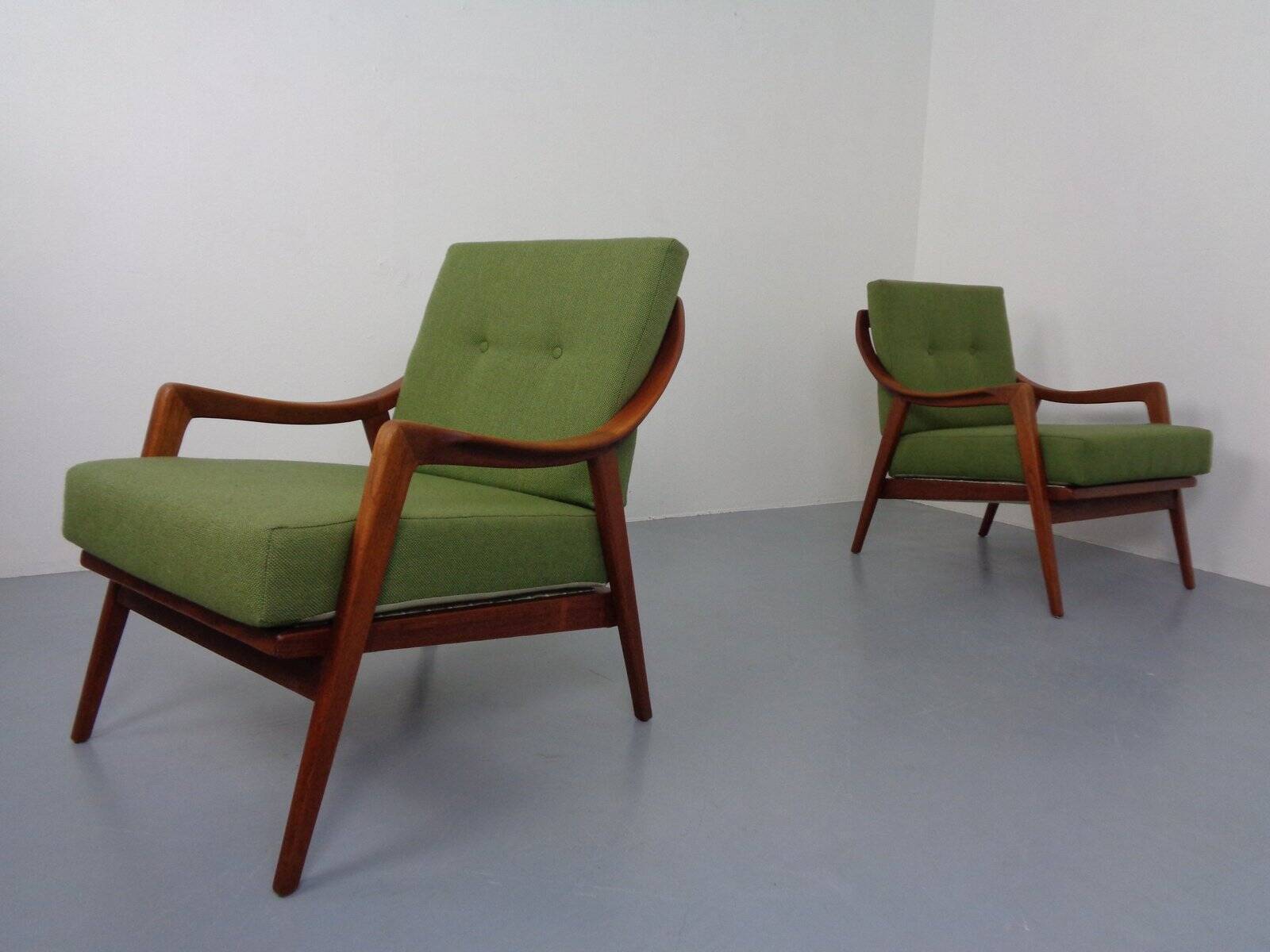 Danish Filigree Teak Armchairs, 1960s, Set of 2