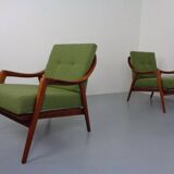 Danish Filigree Teak Armchairs, 1960s, Set of 2