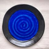 Black and blue ceramic plate