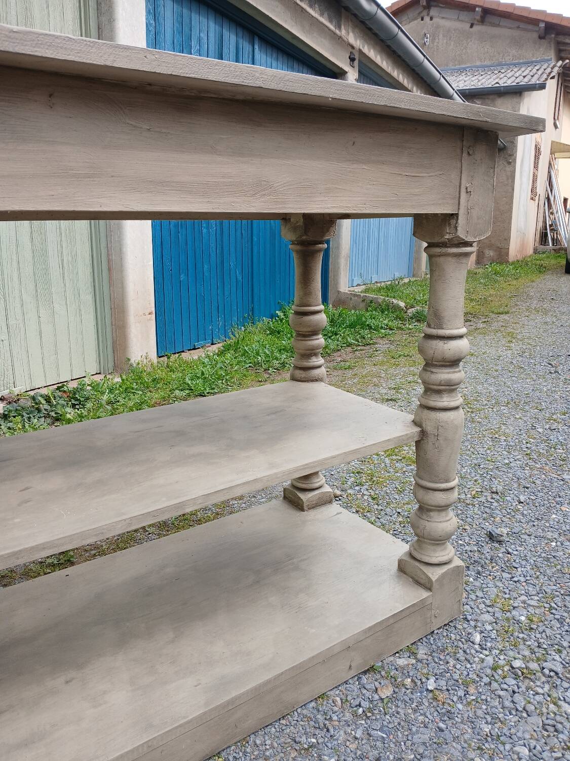 Antique style wooden draper's table