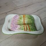 Large antique Barbotine/asparagus platter