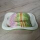 Large antique Barbotine/asparagus platter
