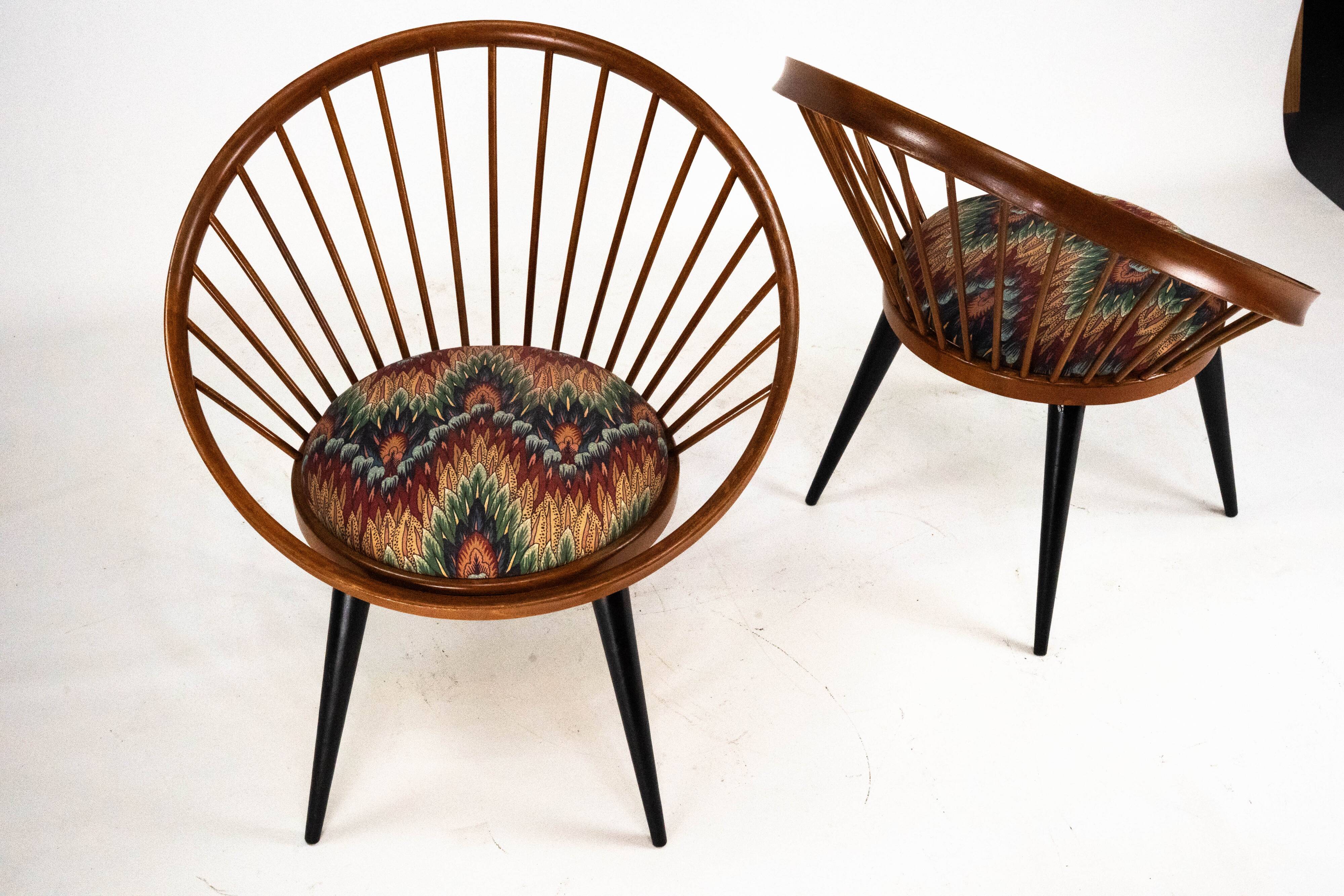 Pair of Yngve Ekström Circle Chairs for Swedese, Sweden 1950s – Original Up