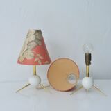 Pair of atomic design table lamps