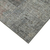 Handwoven Oriental Overdyed 170 cm x 240 cm Grey Patchwork Carpet