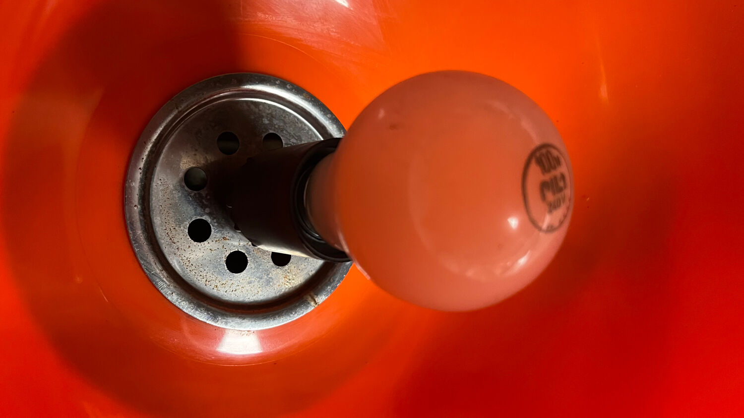 Orange globe pendant lamp 80s