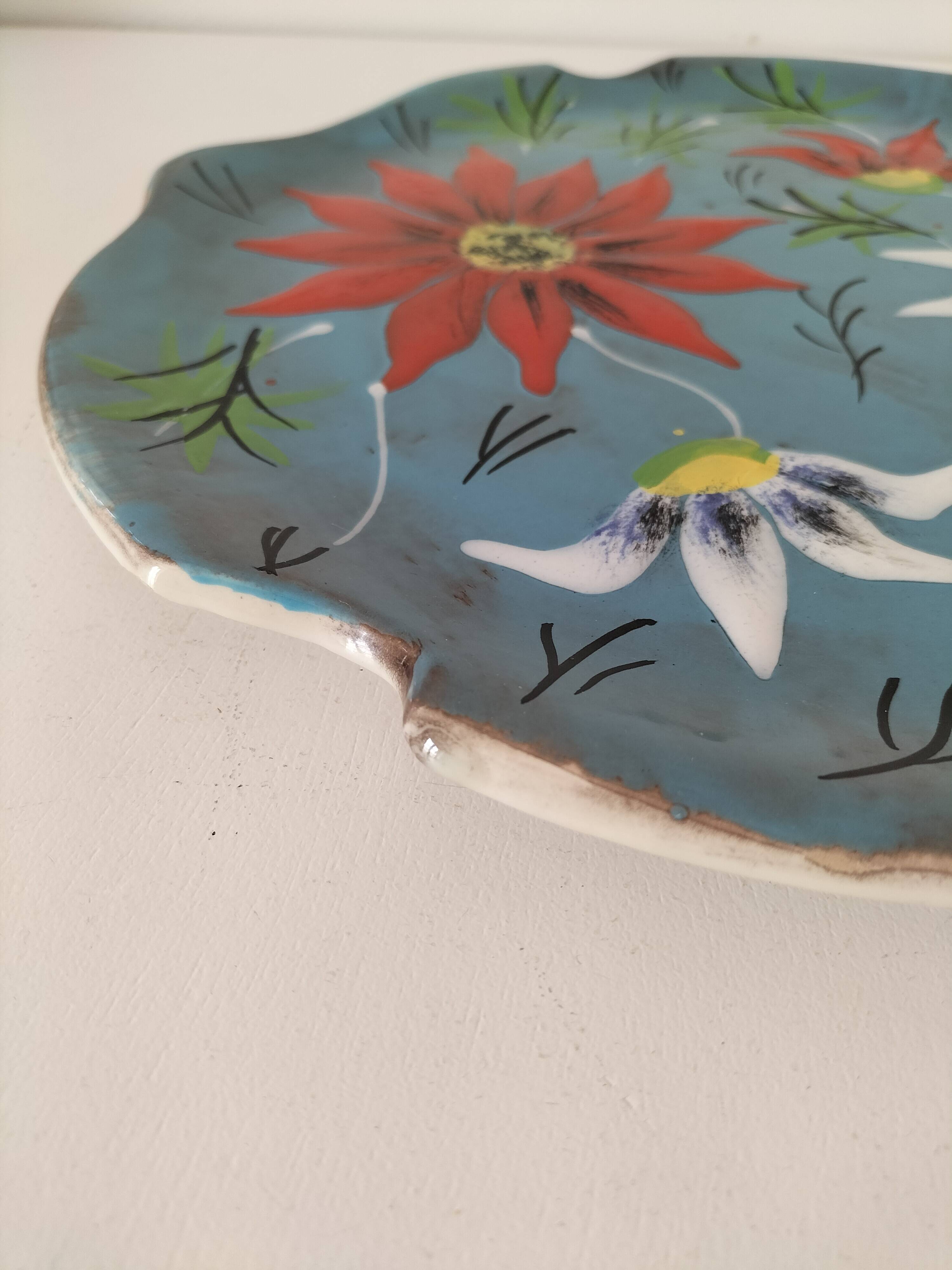 Glazed earthenware dish in the style of Bresse pottery