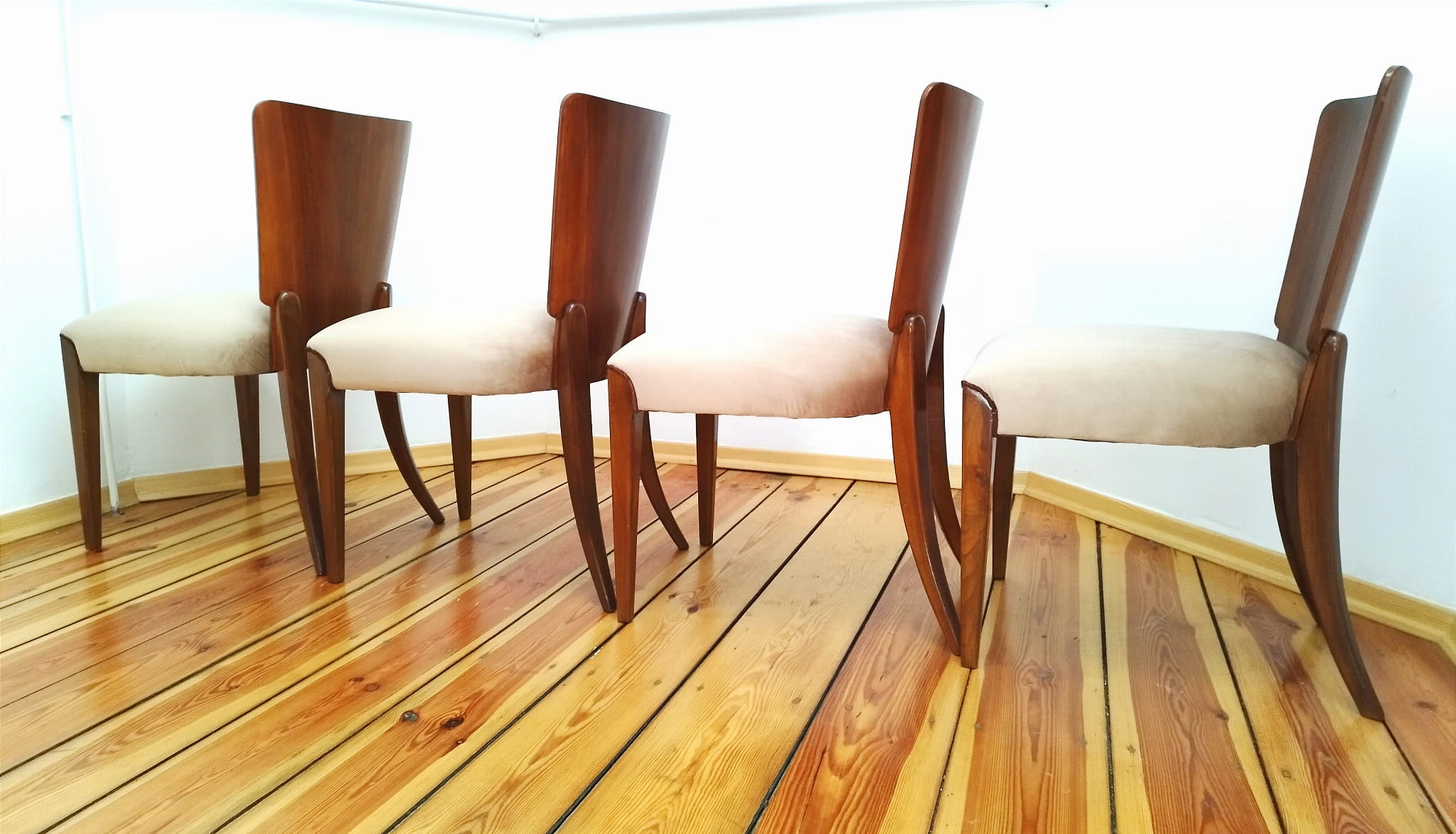 Set of four chairs H-214 proj.J.Halabala, the 50s Czechoslovakia