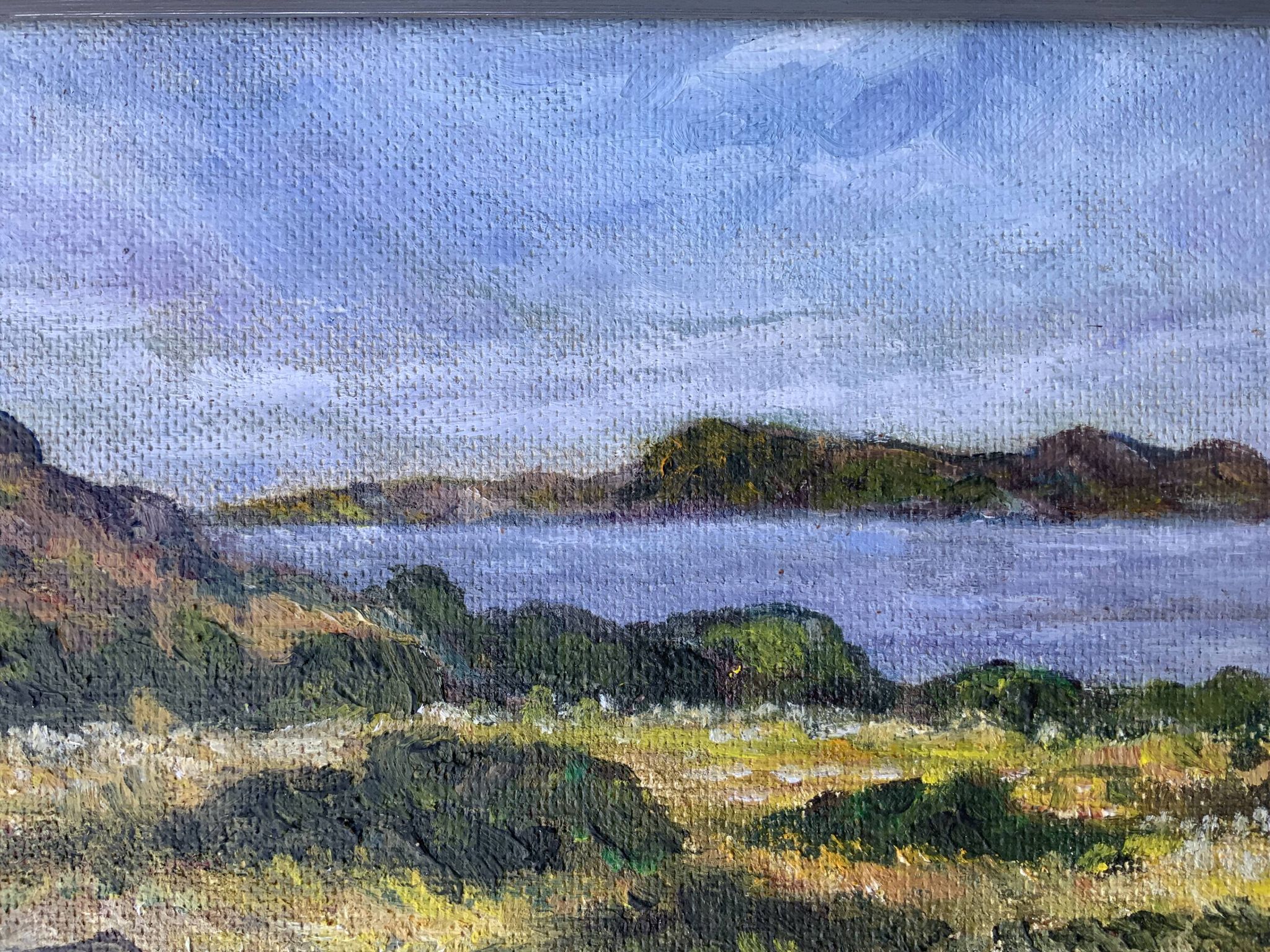 Peinture à l'huile originale de paysage vintage de N.Stern