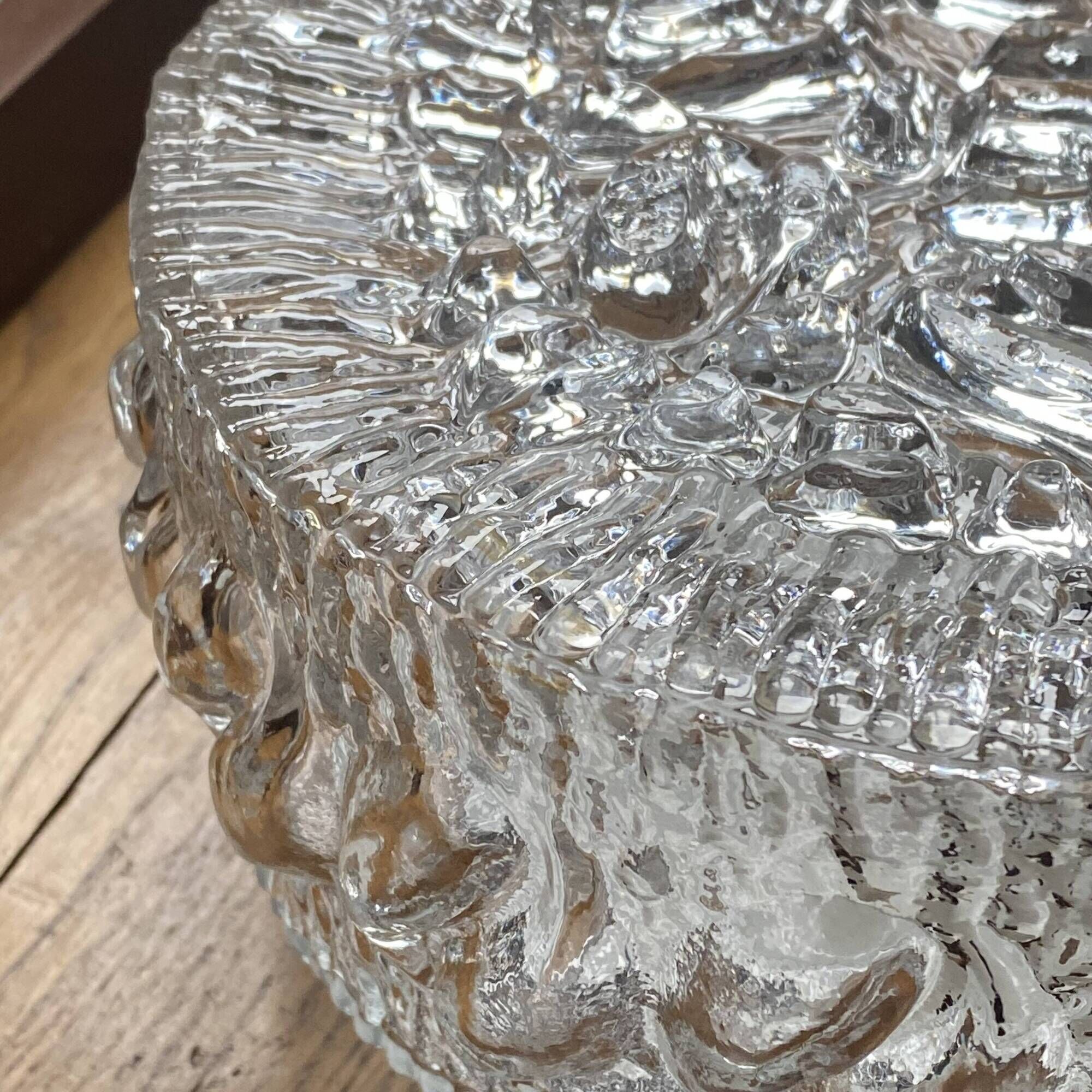 Round wall light ceiling fixture transparent glass vintage