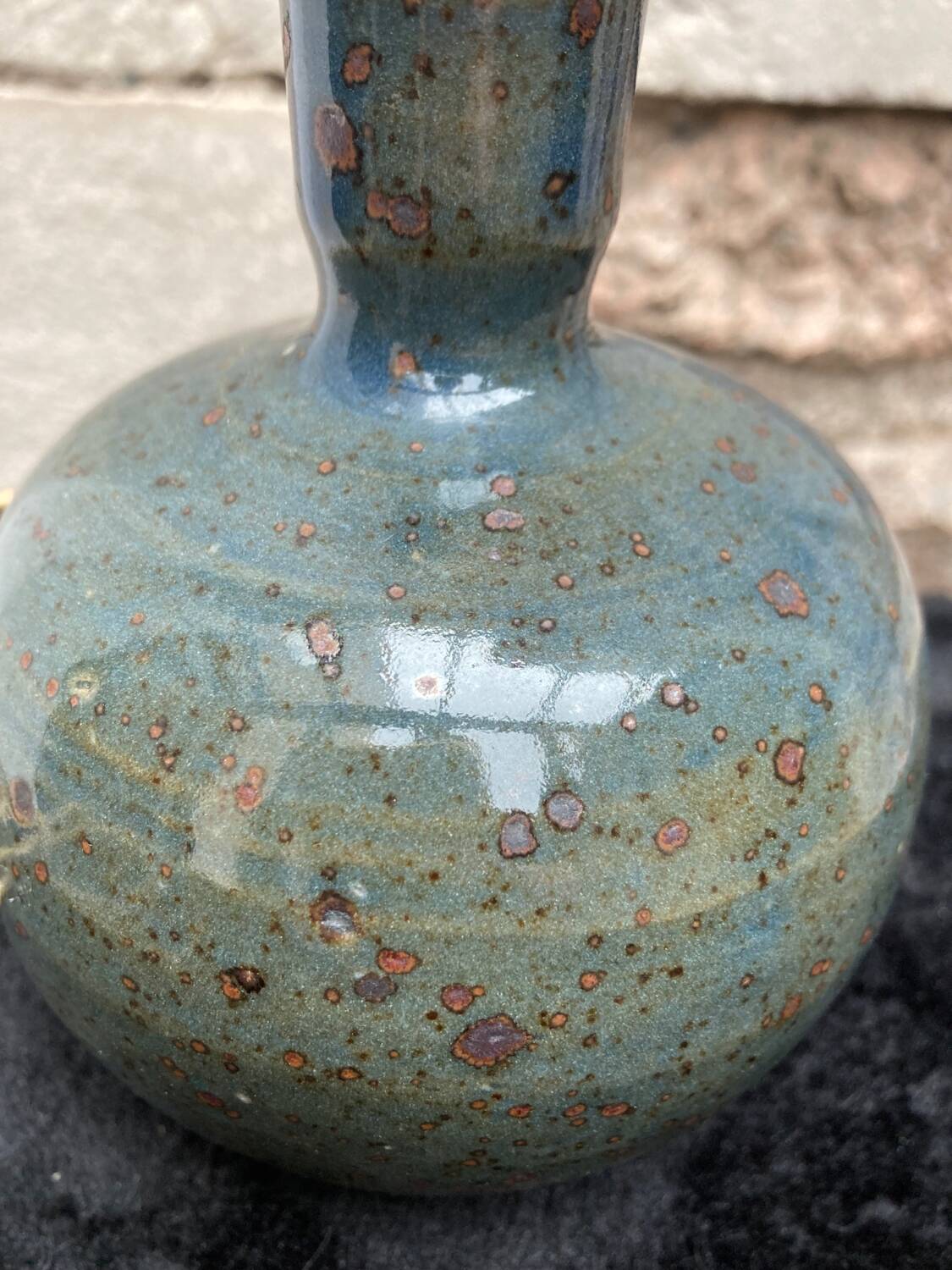 Enamelled stoneware lamp base