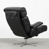 Vintage german office swivel leather easy chair, 1960s