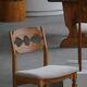 Set of 6 "Razorblade" dining chairs by Henning Kjærnulf in oak and mohair, 1960s.