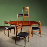 Extendable table and 4 Scandinavian chairs